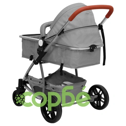 Бебешка количка 2-в-1, светлосива, алуминий ➤ топ цена ➤ sorbe.bg