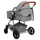 Бебешка количка 2-в-1, светлосива, алуминий