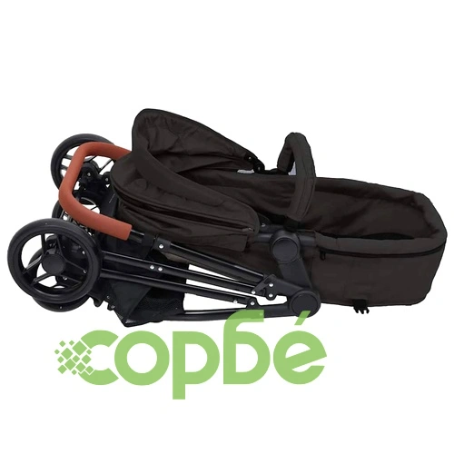 Бебешка количка 3-в-1, антрацит и черно, стомана ➤ топ цена ➤ sorbe.bg