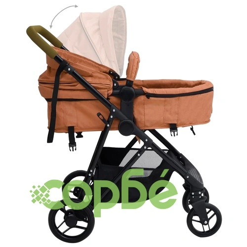 Бебешка количка 3-в-1, таупе и черно, стомана ➤ топ цена ➤ sorbe.bg