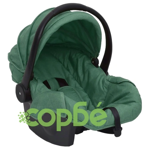 Бебешка количка 3-в-1, зелено и черно, стомана ➤ топ цена ➤ sorbe.bg