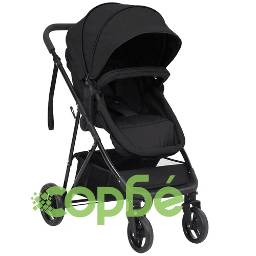 Бебешка количка 2-в-1, антрацит и черно, стомана ➤ топ цена ➤ sorbe.bg
