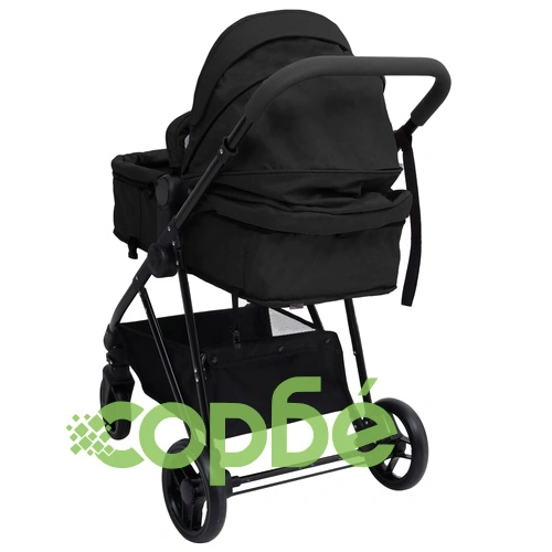 Бебешка количка 2-в-1, антрацит и черно, стомана ➤ топ цена ➤ sorbe.bg