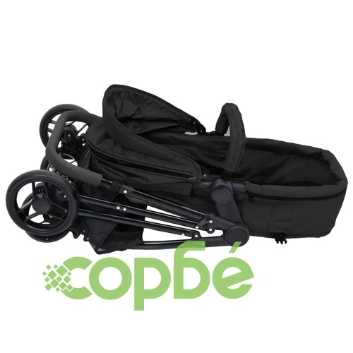 Бебешка количка 2-в-1, антрацит и черно, стомана ➤ топ цена ➤ sorbe.bg