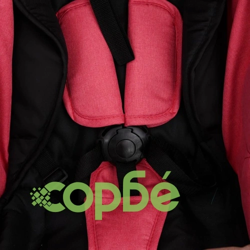 Бебешка количка 2-в-1, червено и черно, стомана ➤ топ цена ➤ sorbe.bg