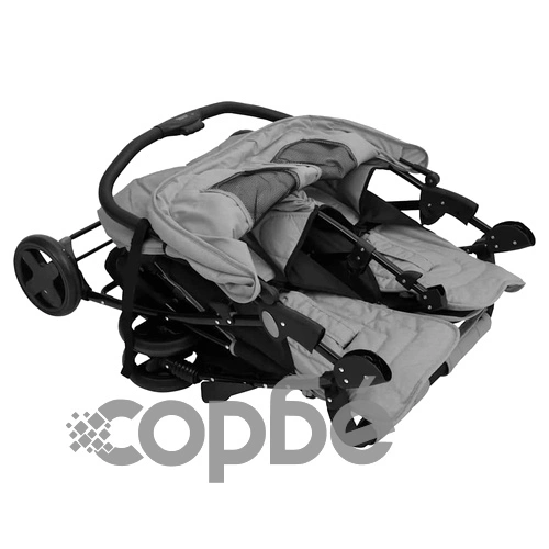 Количка за близнаци, светлосива, стомана ➤ топ цена ➤ sorbe.bg