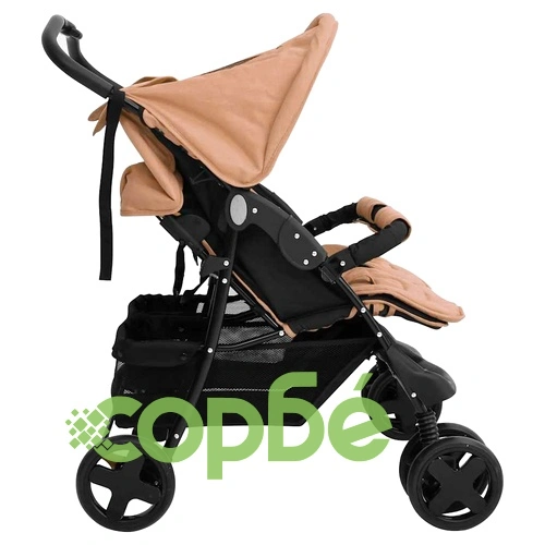 Количка за близнаци, таупе, стомана ➤ топ цена ➤ sorbe.bg
