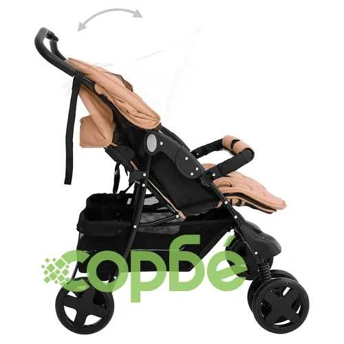 Количка за близнаци, таупе, стомана ➤ топ цена ➤ sorbe.bg