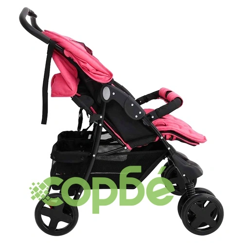 Количка за близнаци, червена, стомана ➤ топ цена ➤ sorbe.bg