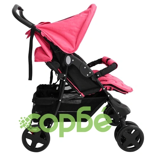 Количка за близнаци, червена, стомана ➤ топ цена ➤ sorbe.bg