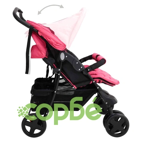 Количка за близнаци, червена, стомана ➤ топ цена ➤ sorbe.bg