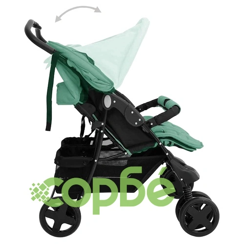 Количка за близнаци, зелена, стомана ➤ топ цена ➤ sorbe.bg