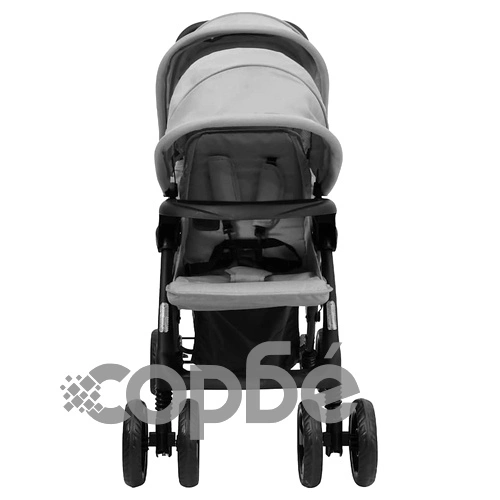 Тандемна количка за близнаци, светлосива, стомана ➤ топ цена ➤ sorbe.bg