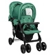 Тандемна количка за близнаци, зелена, стомана