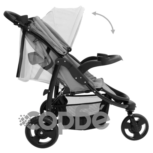 Бебешка количка триколка, светлосиво и черно, стомана ➤ топ цена ➤ sorbe.bg
