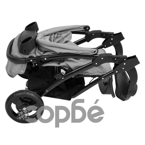 Бебешка количка триколка, светлосиво и черно, стомана ➤ топ цена ➤ sorbe.bg