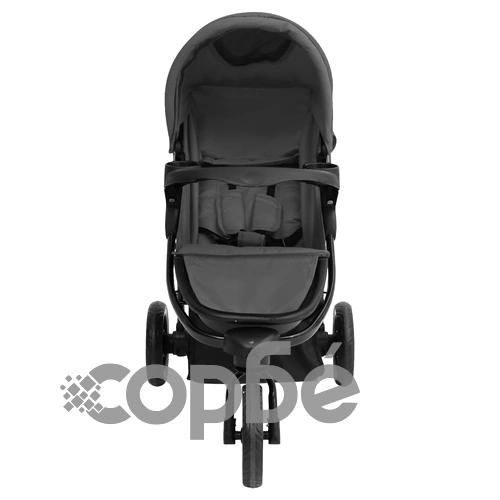 Бебешка количка триколка, тъмносиво и черно, стомана ➤ топ цена ➤ sorbe.bg