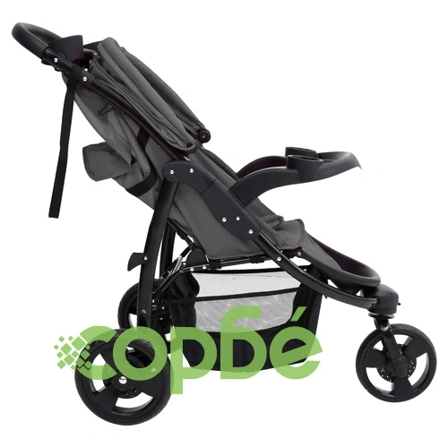 Бебешка количка триколка, тъмносиво и черно, стомана ➤ топ цена ➤ sorbe.bg