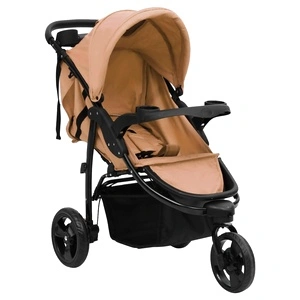 Бебешка количка триколка, таупе и черно, стомана