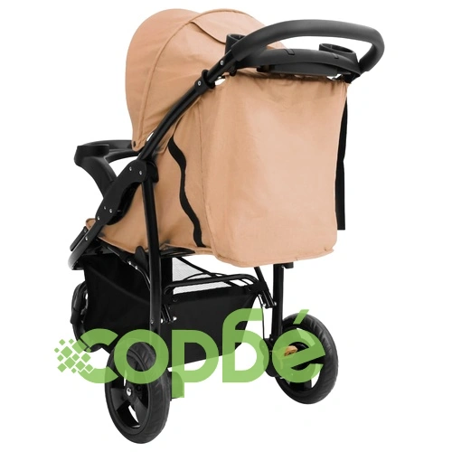 Бебешка количка триколка, таупе и черно, стомана ➤ топ цена ➤ sorbe.bg