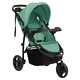 Бебешка количка триколка, зелено и черно, стомана