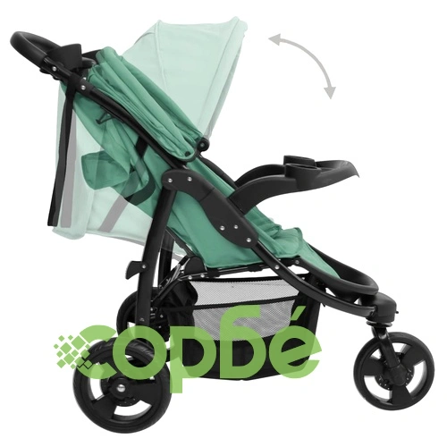 Бебешка количка триколка, зелено и черно, стомана ➤ топ цена ➤ sorbe.bg