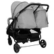 Количка за близнаци, светлосиво и черно, стомана