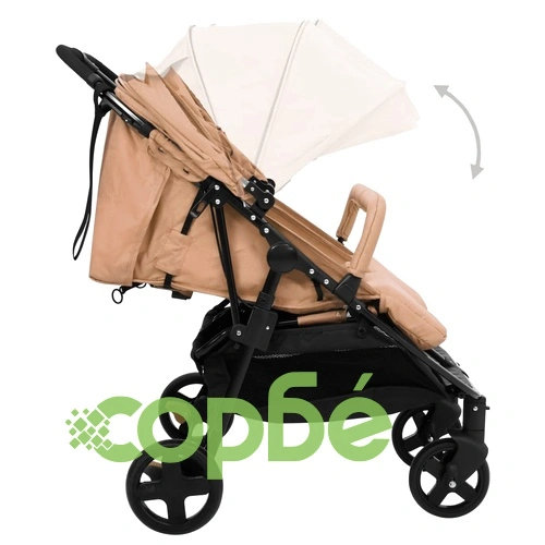 Количка за близнаци, таупе и черно, стомана ➤ топ цена ➤ sorbe.bg