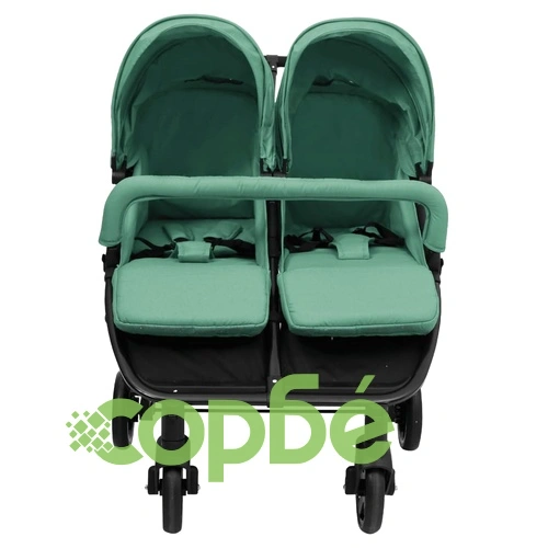 Количка за близнаци, зелено и черно, стомана ➤ топ цена ➤ sorbe.bg