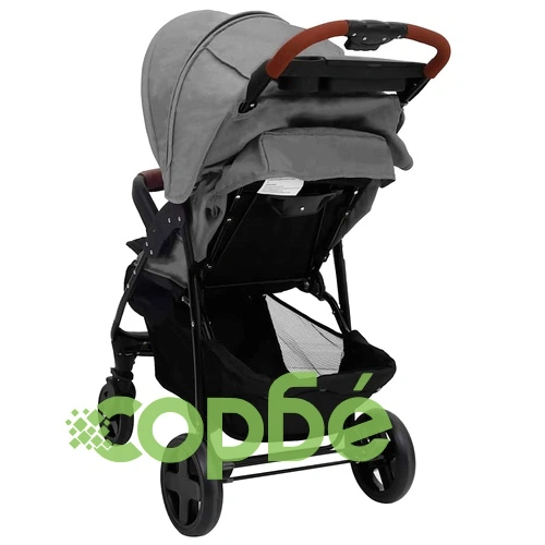 Бебешка количка 2-в-1, светлосива, стомана ➤ топ цена ➤ sorbe.bg