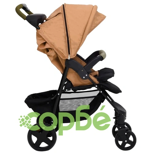 Бебешка количка 2-в-1, таупе, стомана ➤ топ цена ➤ sorbe.bg
