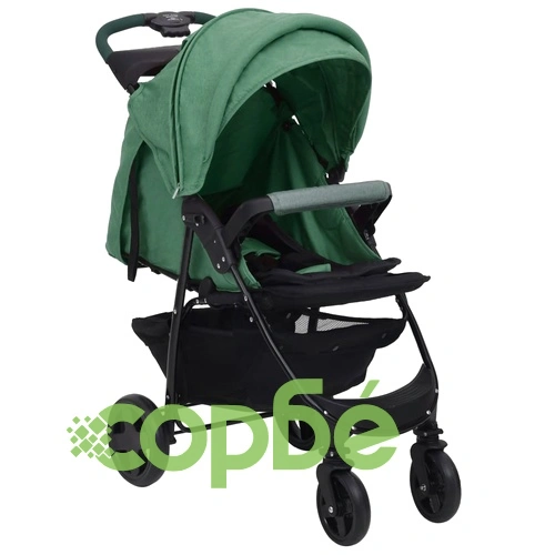 Бебешка количка 2-в-1, зелена, стомана ➤ топ цена ➤ sorbe.bg