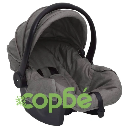 Бебешка количка 3-в-1, светлосива, стомана ➤ топ цена ➤ sorbe.bg