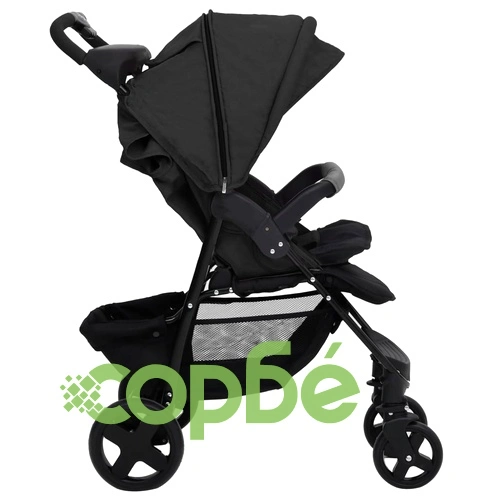 Бебешка количка 3-в-1, антрацит, стомана ➤ топ цена ➤ sorbe.bg