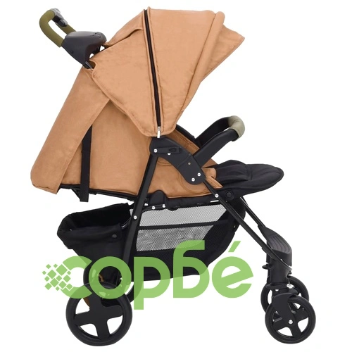 Бебешка количка 3-в-1, таупе, стомана ➤ топ цена ➤ sorbe.bg