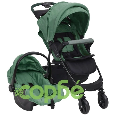 Бебешка количка 3-в-1, зелена, стомана ➤ топ цена ➤ sorbe.bg