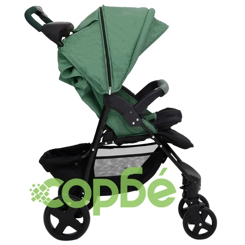 Бебешка количка 3-в-1, зелена, стомана ➤ топ цена ➤ sorbe.bg