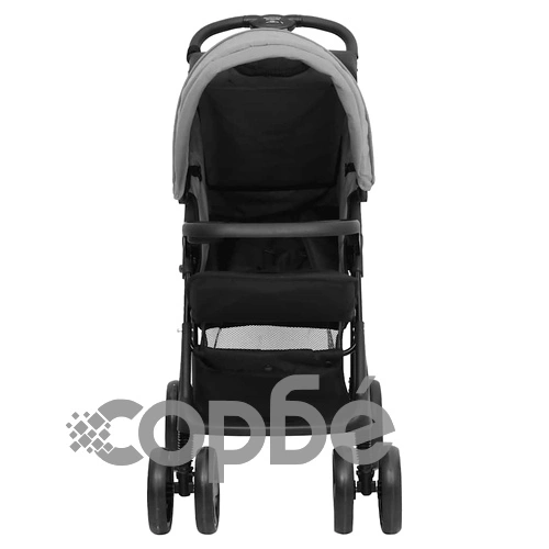 Бебешка количка 2-в-1, светлосиво и черно, стомана ➤ топ цена ➤ sorbe.bg