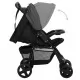 Бебешка количка 2-в-1, тъмносиво и черно, стомана