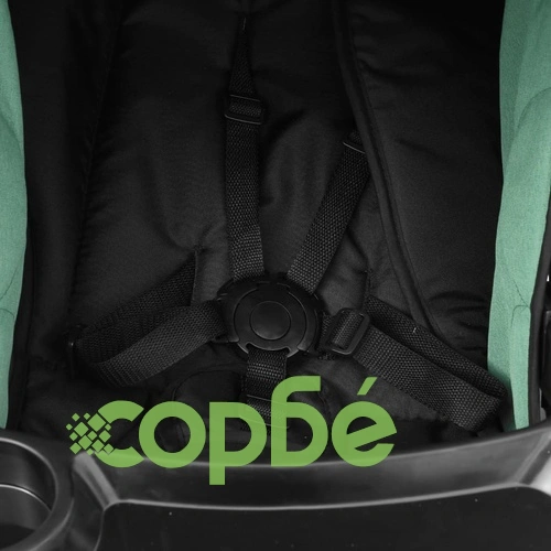 Бебешка количка 2-в-1, зелено и черно, стомана ➤ топ цена ➤ sorbe.bg