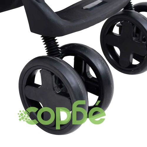 Бебешка количка 3-в-1, светлосиво и черно, стомана ➤ топ цена ➤ sorbe.bg