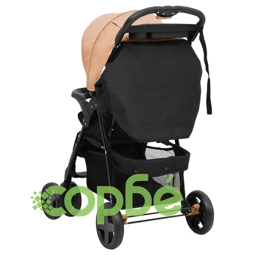 Бебешка количка 3-в-1, таупе и черно, стомана ➤ топ цена ➤ sorbe.bg