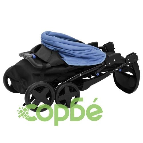 Бебешка количка 3-в-1, нейви синьо и черно, стомана ➤ топ цена ➤ sorbe.bg