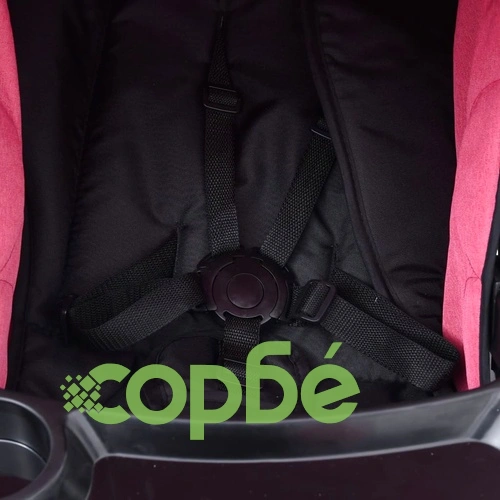 Бебешка количка 3-в-1, червено и черно, стомана ➤ топ цена ➤ sorbe.bg