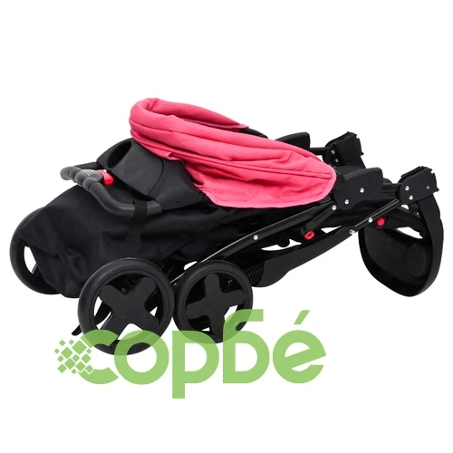 Бебешка количка 3-в-1, червено и черно, стомана ➤ топ цена ➤ sorbe.bg