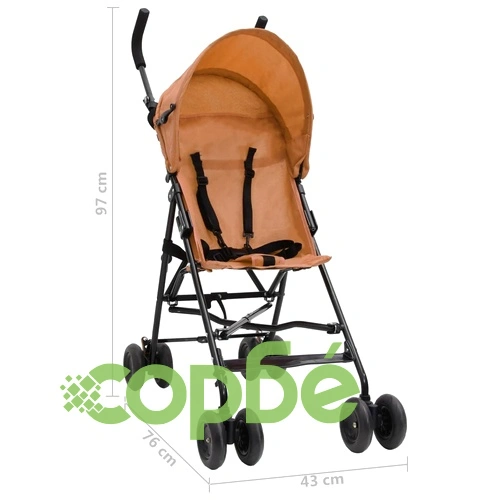 Бебешка лятна количка, таупе и черно, стомана ➤ топ цена ➤ sorbe.bg