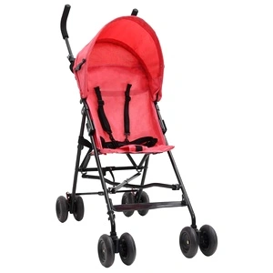 Бебешка лятна количка, червено и черно, стомана