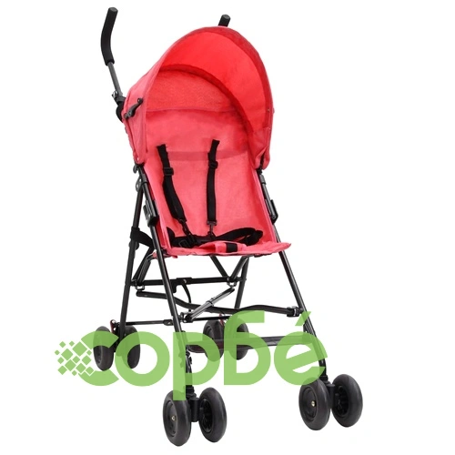 Бебешка лятна количка, червено и черно, стомана ➤ топ цена ➤ sorbe.bg