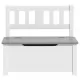 Детска пейка за съхранение, бяло и сиво, 60x30x55 см, МДФ