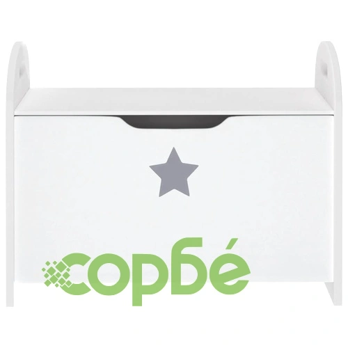 Детска пейка за съхранение, бяла, 62x40x46,5 см, МДФ ➤ топ цена ➤ sorbe.bg